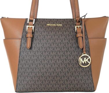 Жіноча сумка-тоут Michael Kors Charlotte Signature Large Top Zip Tote, коричнева