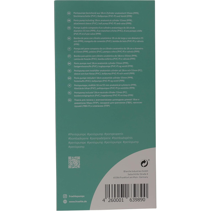 Анатомічна помпа для ерекції Fröhle PP007 Regular-Fit, 1 шт.