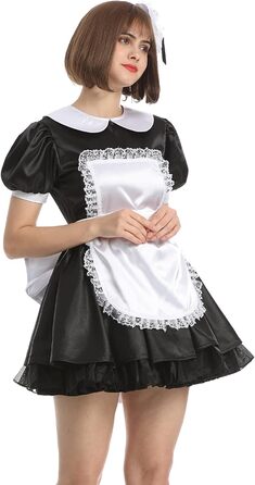 Сукня горничної Sissy French Maid чорного кольору з атласною стрічкою, чорний колір