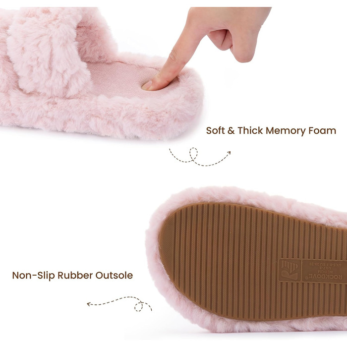 Жіночі м'які капці RockDove з ефектом пам'яті (Memory Foam), рожеві, розмір 38/39 EU