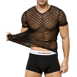 Футболка з короткими рукавами Casey Kevin Herren, сітка, мережа, чорний XL