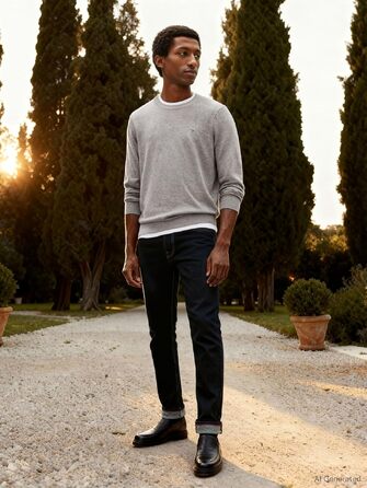 Чоловічий бавовняний джемпер Tommy Hilfiger Essential Cotton Crew Neck сірого кольору (Medium Grey Heather), розмір 3XL