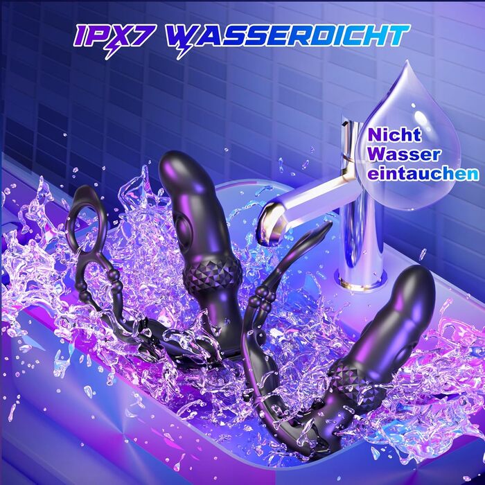 Анальний вібратор для чоловіків з пультом керування та кільцями для пеніса - 7 режимів вібрації, 3 насадки