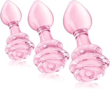 Анальні пробки FLYTAGLE 3 шт. (великий, середній, малий) зі скла для стимуляції простати, BDSM, дорослі іграшки для чоловіків, жінок, пар