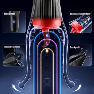 Мастурбатор для чоловіків з 10 режимами вібрації, стимулятор головки статевого члена, іграшка для соло та парного сексу (чорний)
