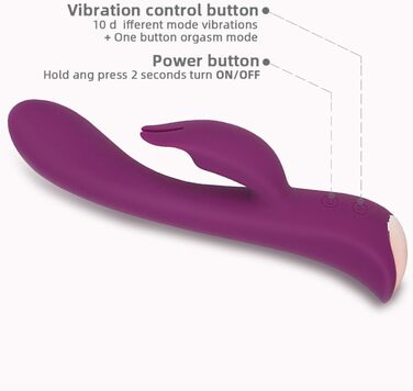 Вібратор для жінок Sexspielzeug Rabbit з 10 режимами вібрації, фіолетовий
