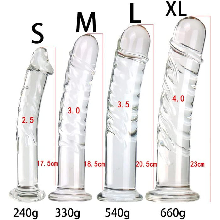 Скляний дилда ScreaAss: набір з 4 розмірів, анальні пробки, стимулятор G-точки, для чоловіків та жінок