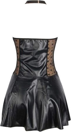 Жіноче шкіряне плаття з PU-шкіри, ефект мокрого блиску, шкіряна білизна, плаття з ефектом мокрого блиску, білизна для пишних жінок, сексуальна білизна для клубів, сексуальне плаття великих розмірів, глибокий V-подібний виріз, елегантне для пишних, S-2XL, 