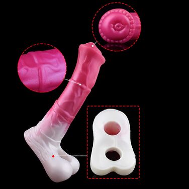 Силіконовий презерватив-накладка на пеніс ScreaAss з кільцями, реалістичний дизайн, червоний, L