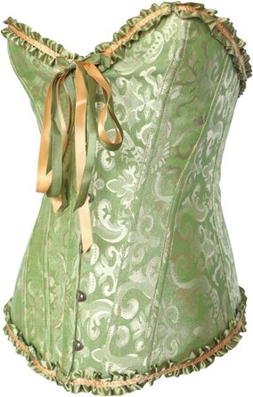 Корсет жіночий корсаж, корсет вінтажний готичний бюстєль, корсет шнурується, повномірний корсет, топ-корсет, 3XL, зелений