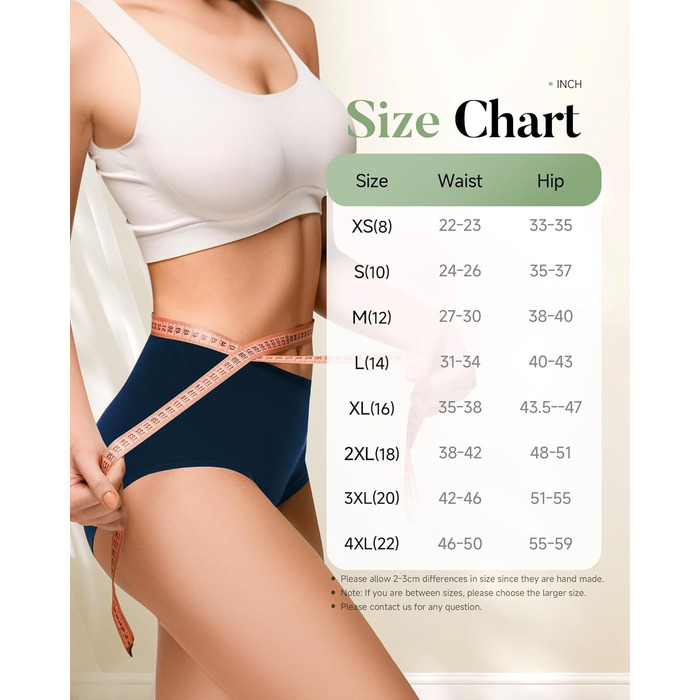 Труси для критичних днів TANSTC з сильною поглинанням, бавовна, для жінок та дівчат, висока талія, 3 шт. (Темно-синій + Чорний + Бордовий, XL)