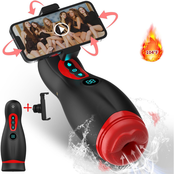 Електричний мастурбатор JFRong для чоловіків: чаша з 9 режимів насосу та 9 вібрацій, 3D реалістична вагіна, нагрів, LCD дисплей