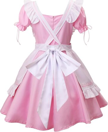 Костюм горничної MaxToonrain: Французьке плаття в стилі аніме Лоліта, костюм для жінок та дівчат, розмір XL, колір B-rosa
