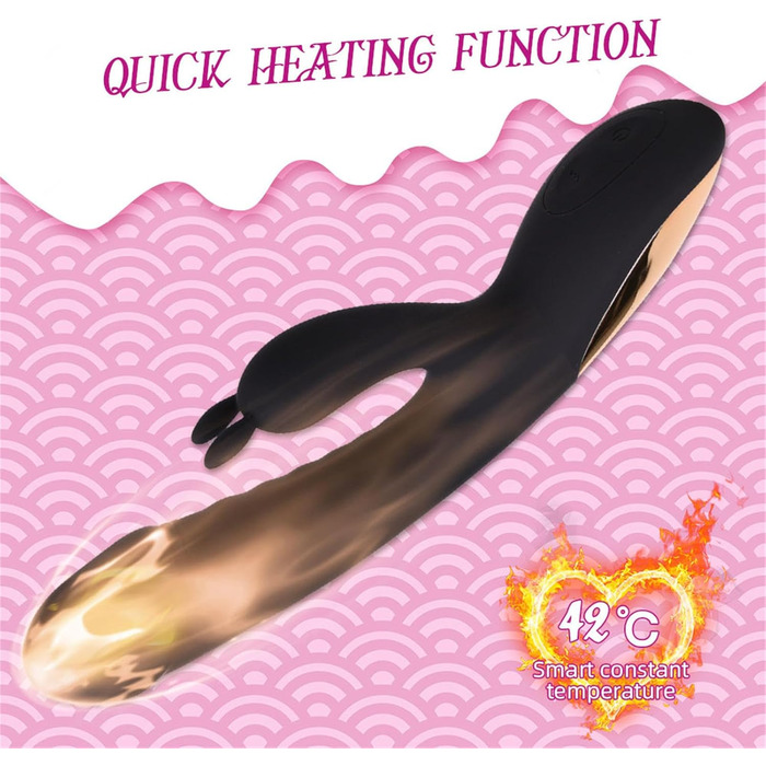 Вібратор G-Punkt Rabbit – класичний, 10 режимів, нагрів, тихий, чорний