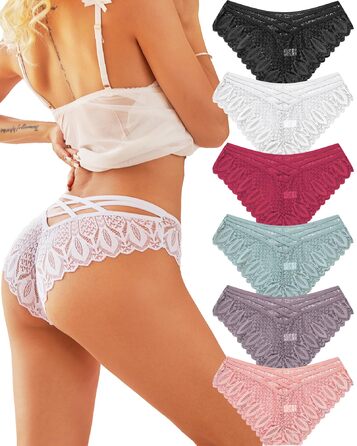 6 шт. Бразильські труси жіночі мереживні ALL OF ME - Сексуальна білизна, панчіхи, бюстгальтери для жінок, бразильський тип, бікіні, S-XL, білий, чорний, дата, рожевий, хакі, сіро-блакитний
