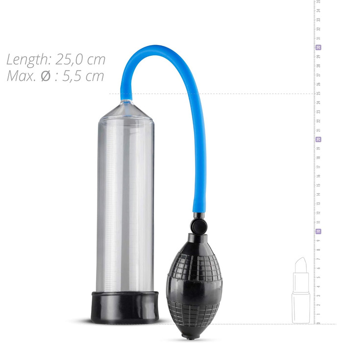 Насос для збільшення статевого члена, посилення ерекції, для чоловіків - з кулькою, прозорий