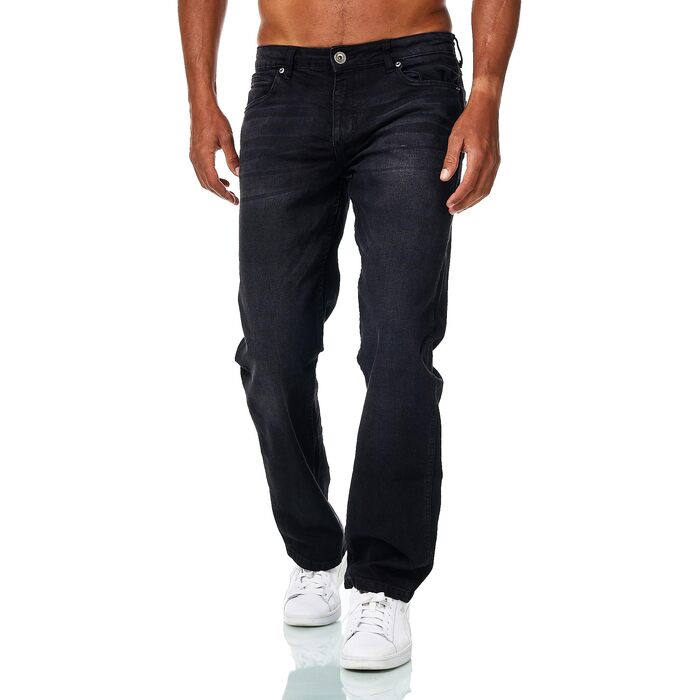 Чоловічі джинси JEEL Relax-Fit прямого крою Basic Washed, чорні (32W / 38L)