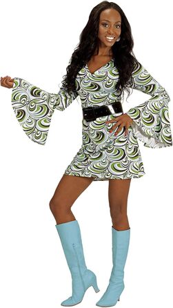 Сукня у стилі 70-х W WIDANN ILANO Party Fashion для жінок, з бахромою, для карнавалу, фестивалю, вечірки (XS, Waves)