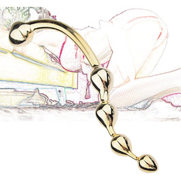 Анальний масажер-вібратор з подвійним наконечником з нержавіючої сталі для чоловіків та жінок (золотий)