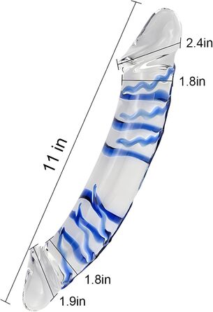 Секс-іграшка XoticPlay: дildo зі скла, анальний плагін з G-точкою, 28 см