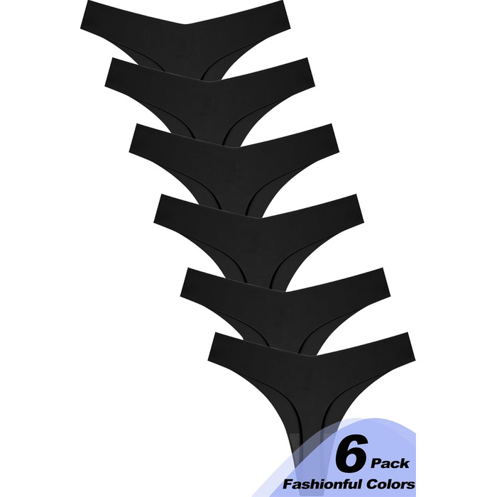Сліпи (Танга) для жінок ALL OF SHE, безшовні, сексуальні, 6 шт. (XS, G-чорний)