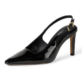 Жіночі туфлі-слінгбеки Amazon Essentials на низьких підборах (kitten heels), 39 EU, чорний лакована шкіра