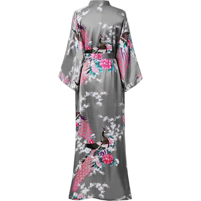Халат жіночий довгий шовковий, квітковий принт, Babeyond. Ідеальний для дому, відпочинку та вечірок. Однорозмірний.