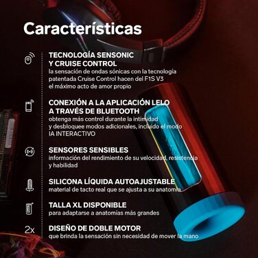 LELO F1S V3 Lustkonsole: Масажер для чоловіків з Bluetooth, 8 режимів, AI-контроль, синій (червоний)