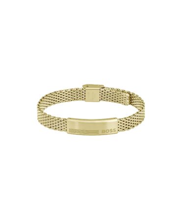 Чоловічий браслет BOSS Jewelry Mesh з нержавіючої сталі, колекція ALEN, золотого кольору