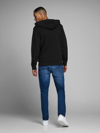 Чоловіча толстовка-худі на блискавці Jack & Jones Jjeholmen Noos, чорна (Reg Fit, XXL)