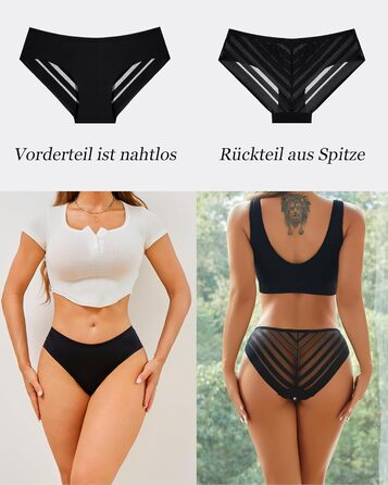 5 шт. труси жіночі мереживні, безшовні, сексуальні, бавовняні, кольори: чорний, білий, кремовий, рожевий, темно-фіолетовий (S)