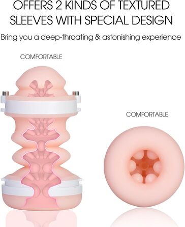 Автоматичний статевий аксесуар для чоловіків - бездротовий, видимий, машина для орального сексу з 10 рухами та 2 реалістичними рукавами та портабельним ремінцем, іграшка для дорослих