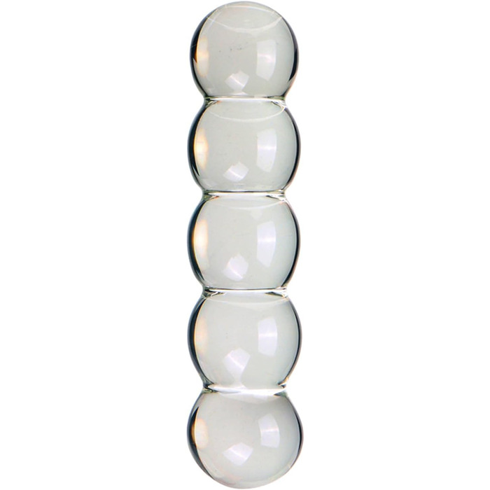 Скляний дилда ZDJBFA 50 мм з 5 кульками для масажу простати та G-точки, прозорий