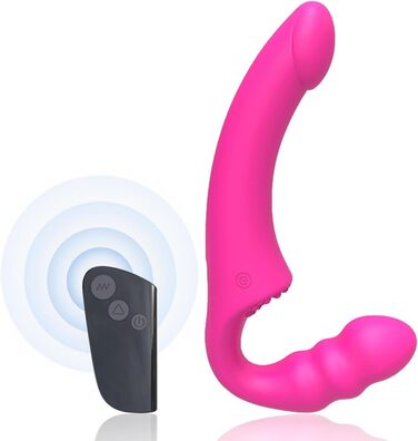 Вібратор для пар з двома головками та пультом дистанційного керування, 15 режимів, для стимуляції клітора та G-точки, рожевий