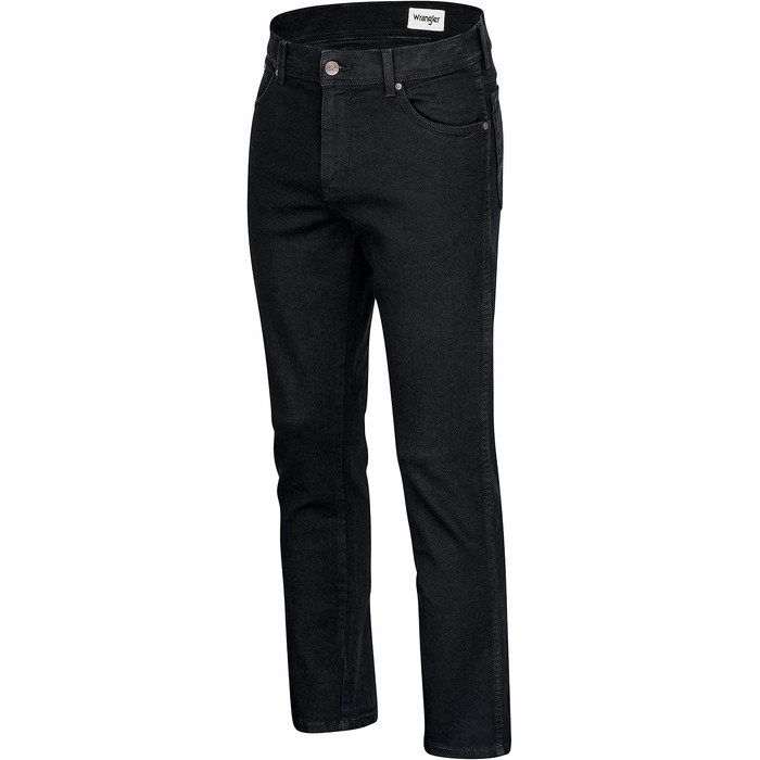 Чоловічі джинси Wrangler Texas Regular Fit Stretch — прямі денімові штани з бавовни, Black Overdye (чорний)