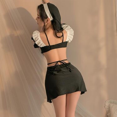 Косплей черниці Temptshow: жіноча спідня білизна, костюм аніме-дівички, високий розріз, сексуальна сукня (чорний)