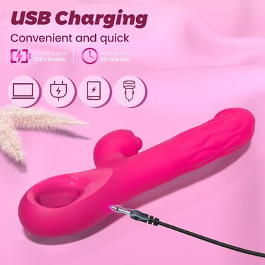 Вібратор для жінок Qhysin Rabbit Dildo - анальний вібратор з 9 режимів та стимулятором G-точки