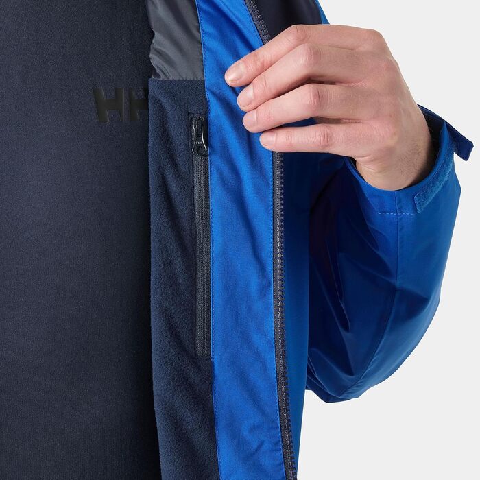 Чоловіча утеплена куртка-мідлейєр Helly Hansen Midlayer Crew Jacket 2.0 з капюшоном, водонепроникна outdoor куртка (L, Kobalt 2.0)