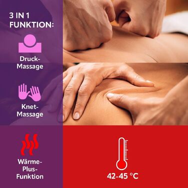 Масажер для шиї та плечей VITALmaxx Shiatsu з функцією підігріву, розминаючий масажер для спини та ніг, 8 ротаційних куль, сірий