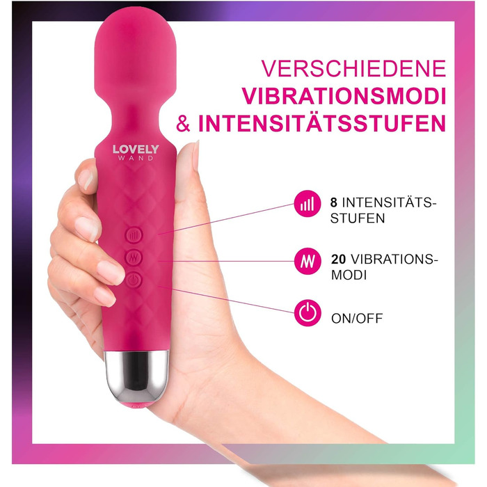 Вібратор для жінок Lovely Wand - бездротовий, водонепроникний, 20 режимів, з акумулятором