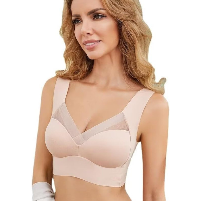 Бралет-BH Tian Dee для корекції постави, без кісточок, з пуш-ап ефектом, безшовний, бежевий