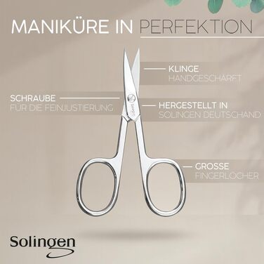 Манікюрний набір Solingen MarQus (7 предметів) у шкіряному чохлі, нікельована сталь, чорний