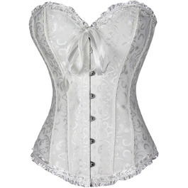 Корсет-топ для жінок, готичний корсет з атласу, чорний, великі розміри, шнурівка, корсет, повна грудь, топ, бурлеск, білий