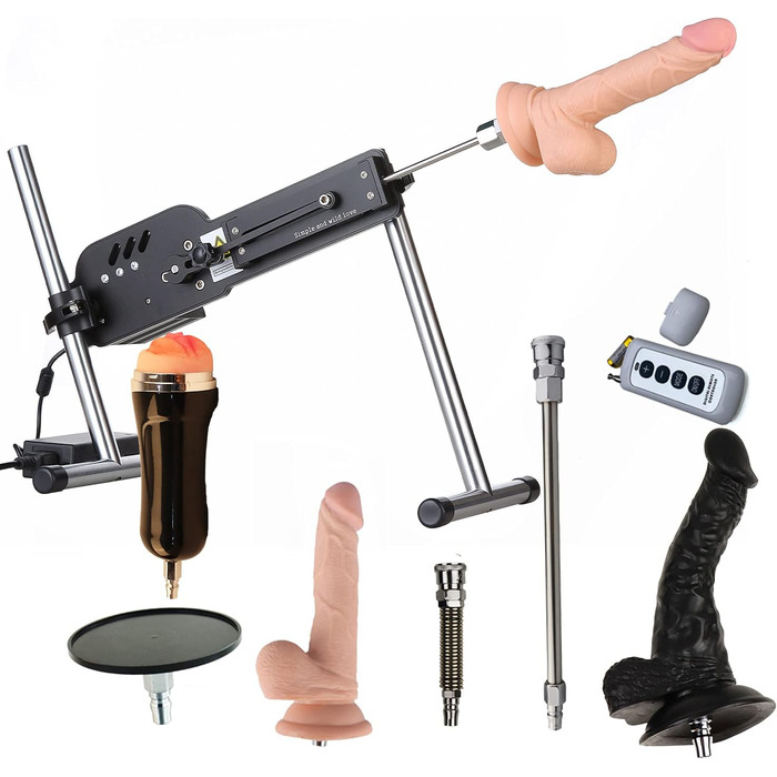 Металева секс-машина Fredorch Big Dildo з VAC-U-Lock, для чоловіків, жінок та пар, тиха робота