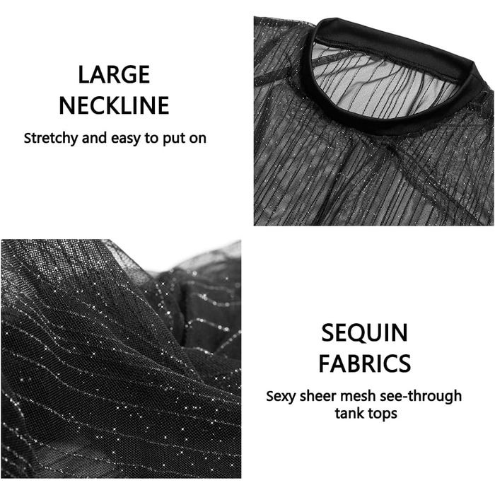 Чоловіча футболка Casey Kevin Herren з прозорою тканиною, коротким рукавом, чорна - Sparkle & Shine